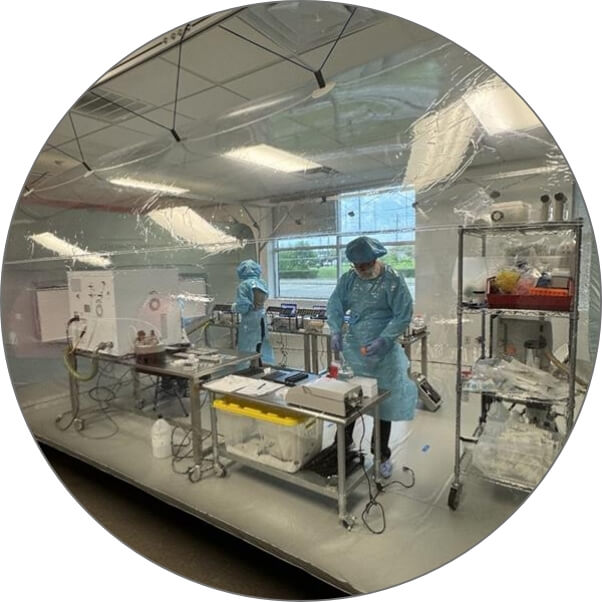 Technicians at a CLIA certified laboratory.
